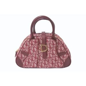 Christian Dior Trotter Double Saddle Bag Red Canvas Leather